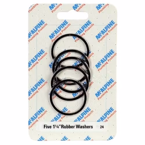 McAlpine CARD-24 Five Black Rubber Sealing Washers, 1.25 inch