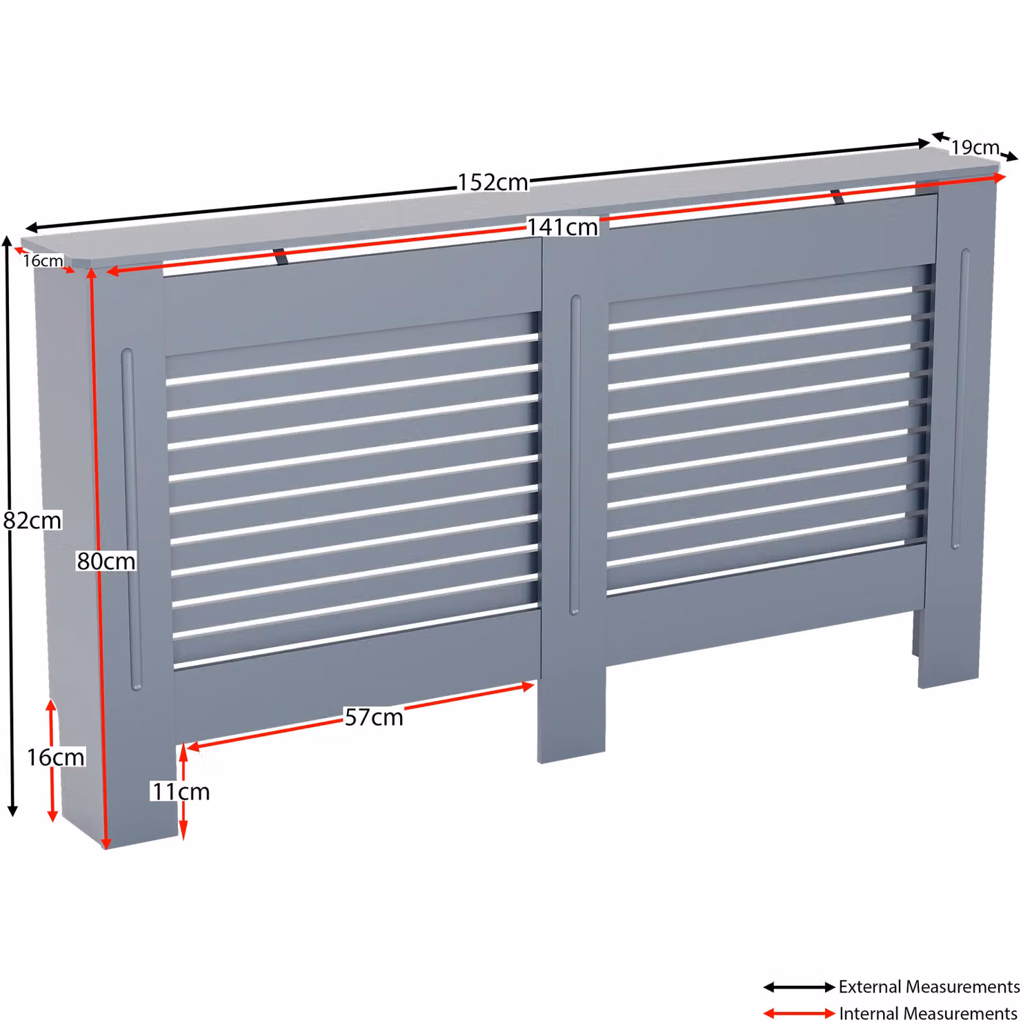 Vida Designs Milton MDF Radiator Cover Heating Cabinet in Dark Grey – 2