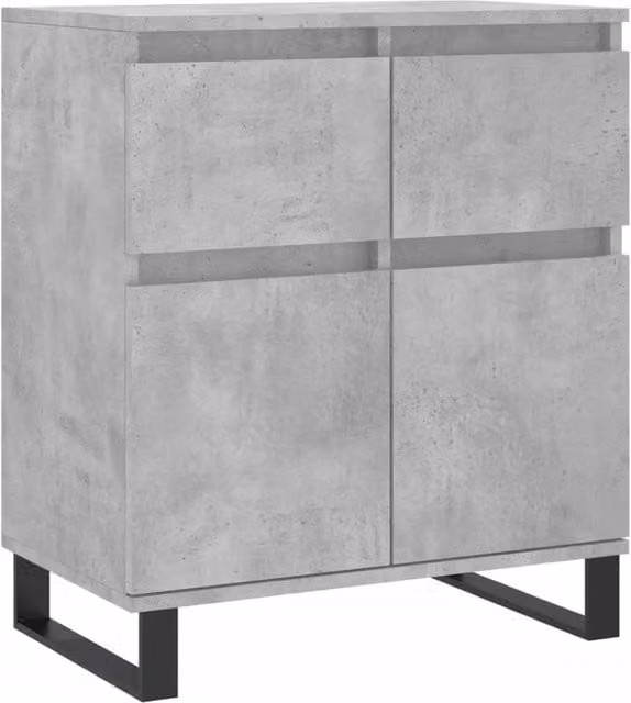 Berkfield Home Industrial Sideboard in Concrete Grey, W/D/H: 60 x 35 x 70 cm