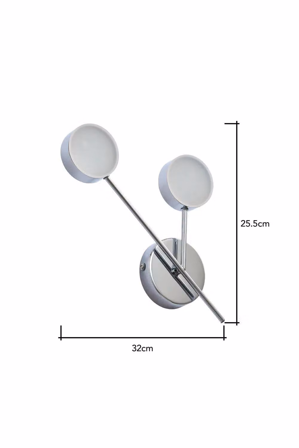 BHS Lighting Cian Modern Round Glass Wall Light in Chrome Silver – 2