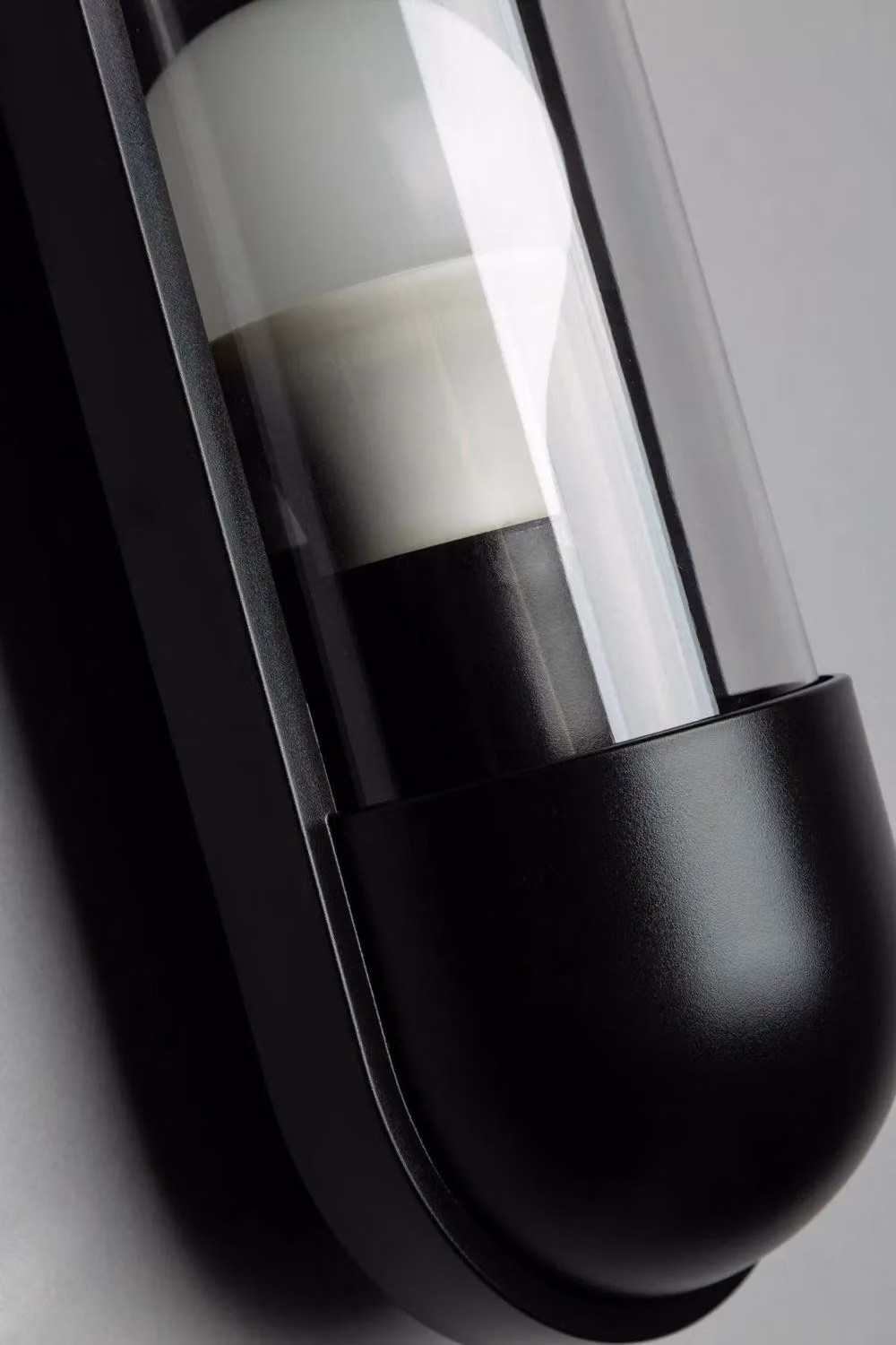 BHS Lighting Bolus Modern Black Metal Outdoor Wall Light with Transparent Glass Cylinder – 2