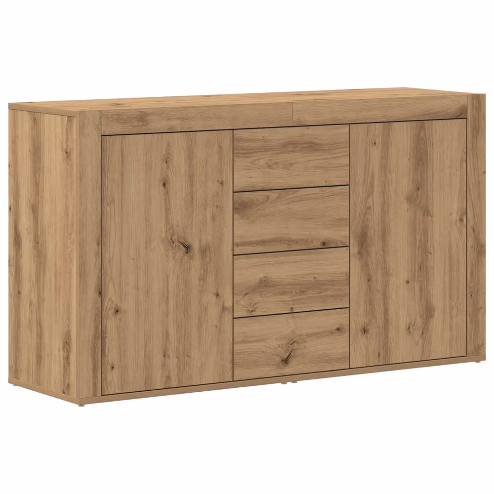 Berkfield Home Artisan Oak Sideboard in Brown, W/D/H: 120 x 36 x 69 cm – 2