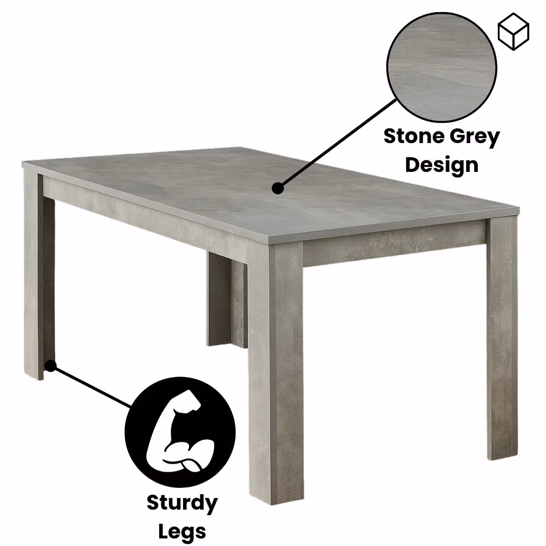 KOSY KOALA Modern Dining Set with Rectangular Table and 2 Grey Velvet Benches in Brown – 2