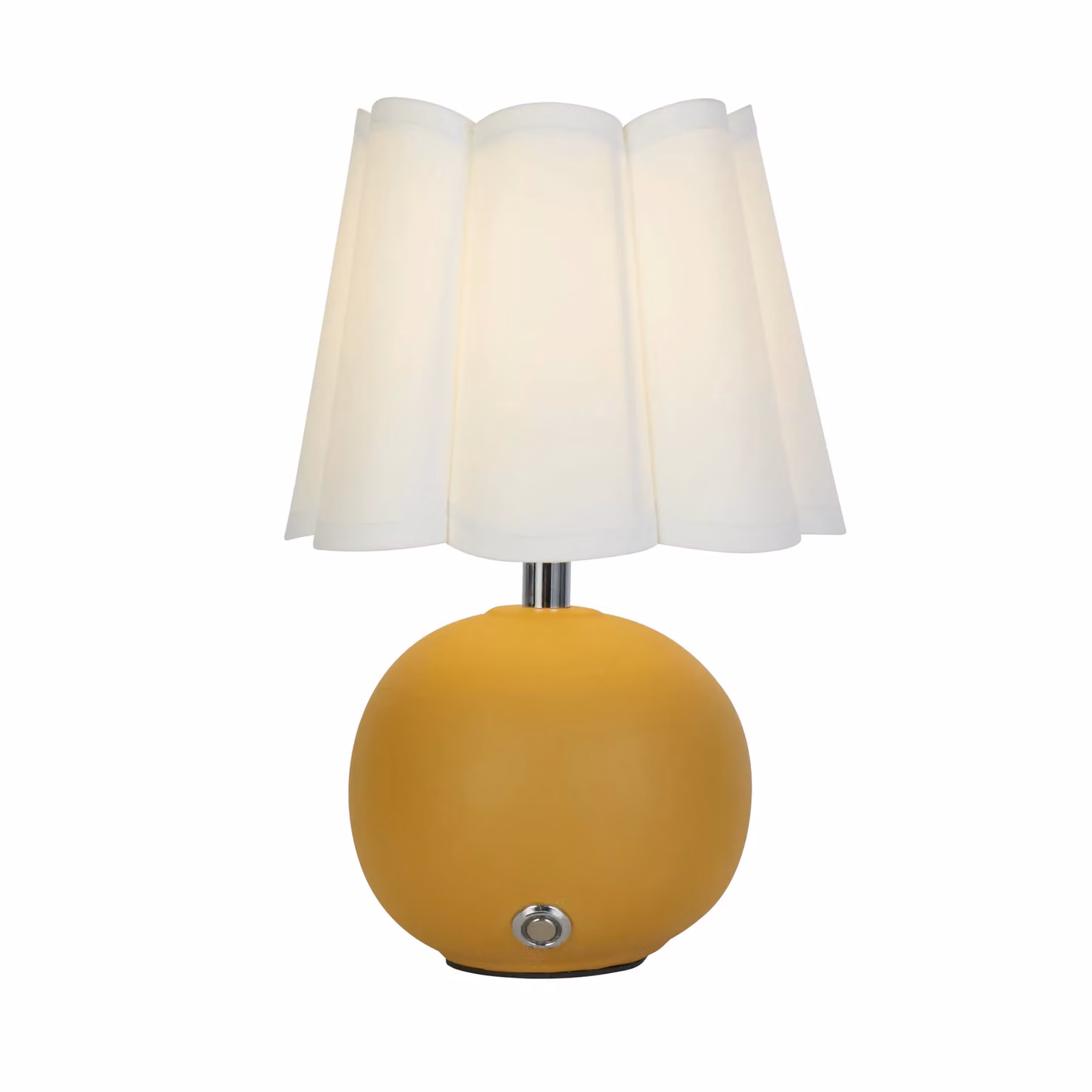 Lighting Collection Rechargeable Ochre Ceramic Table Lamp in Yellow – 2