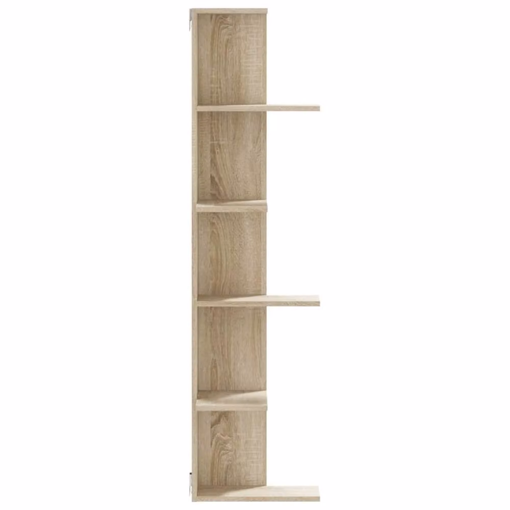 Berkfield Home Sonoma Oak Wall Corner Shelf in Light Tan, W/D/H: 36.5 x 36.5 x 140 cm – 2