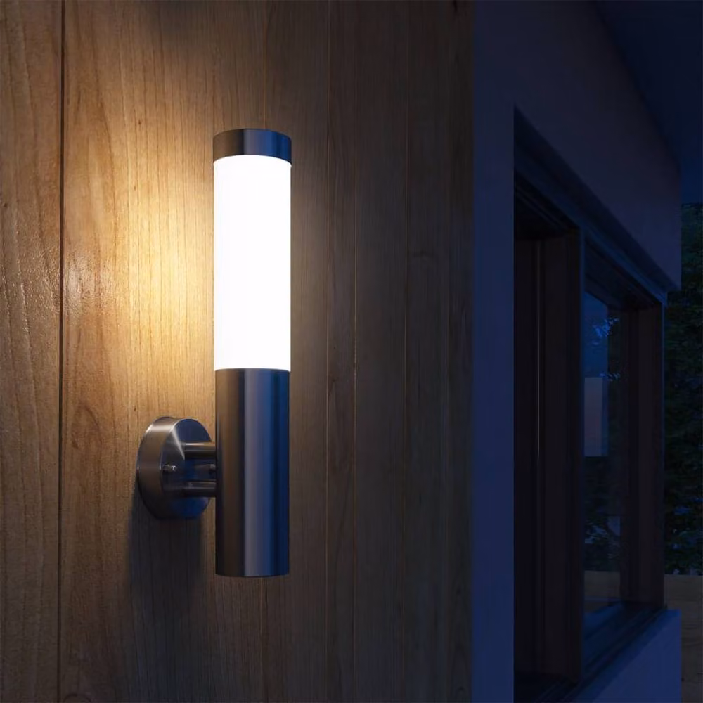 Berkfield Home Stainless Steel Waterproof Wall Lamp in Silver for Indoor and Outdoor Use – 2