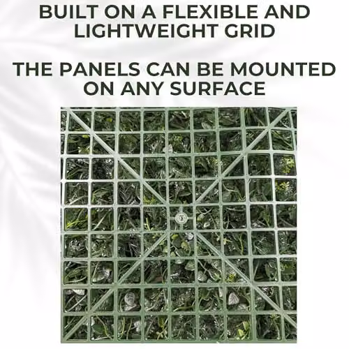Lushspire Ark Mat Artificial Plant Wall Panel, Green, W: 100 cm, H: 50 cm – 6
