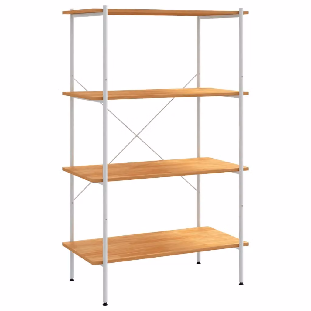 Berkfield Home 4-Tier Shelving Unit in White and Oak, W/D/H: 80 x 40 x 130 cm – 2