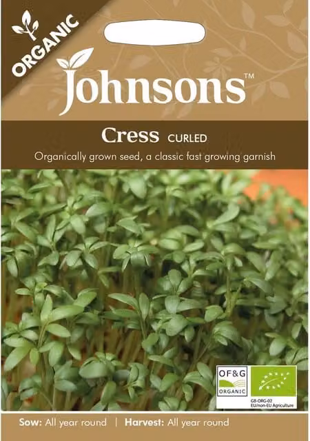 Johnsons Organic Curled Cress Herb Seeds