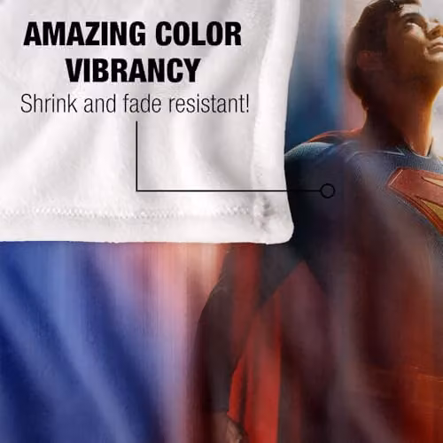 Superman 2025 Poster Silky Touch Super Soft Throw Blanket, White, W/D/H: 152 x 127 cm – 3