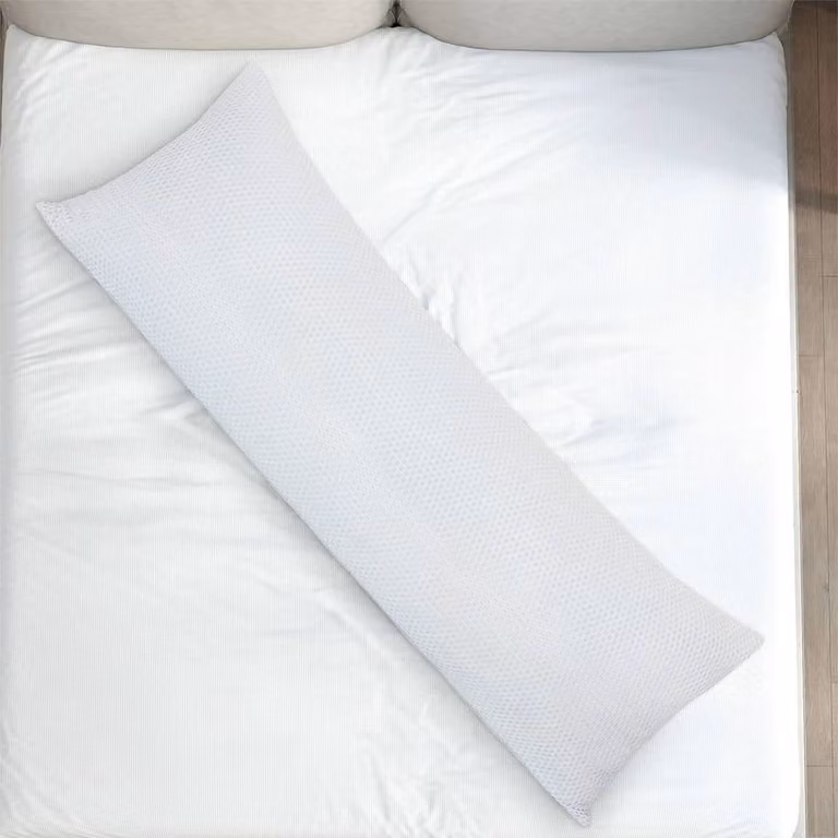 Lavio Long Memory Foam Pregnancy and Nursing Support Bolster Pillow in White