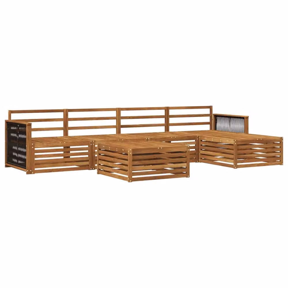 Berkfield Home 6-Piece Outdoor Sofa Set in Brown Solid Acacia Wood – 2
