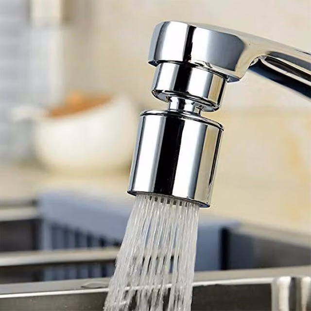 Nes Home Swivel End Tap Aerator Diffuser Adapter with Female Thread in Silver