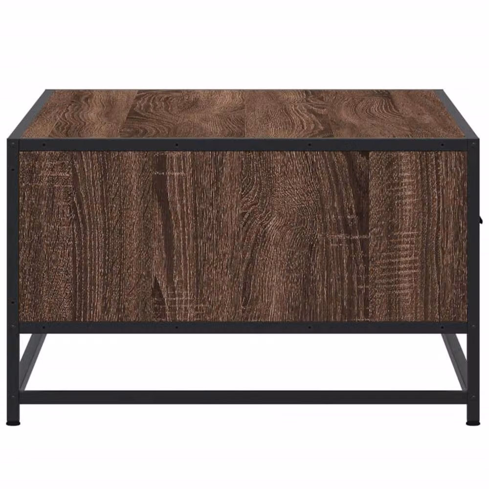 Berkfield Home Brown Oak Coffee Table with Metal Sled Base, W/D/H: 90 x 57 x 35 cm – 4