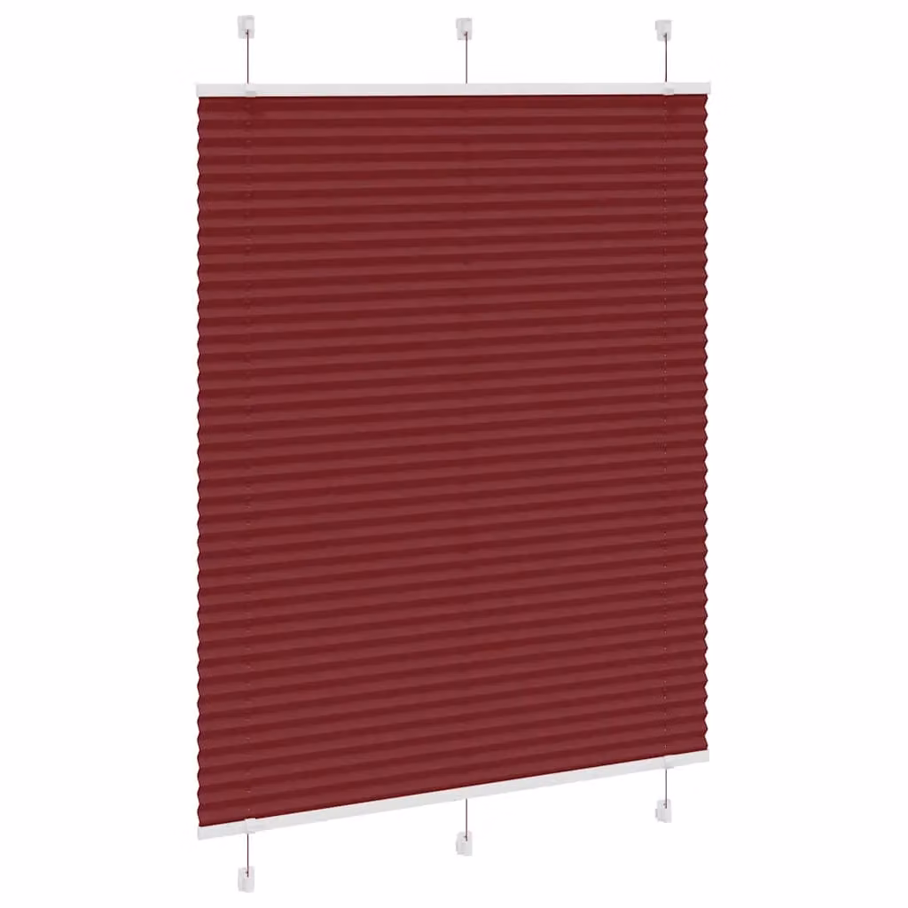 Berkfield Home Single Pleat Corded Blind in Bordeaux Red, W: 105 cm, H: 150 cm, Polyester Fabric – 3
