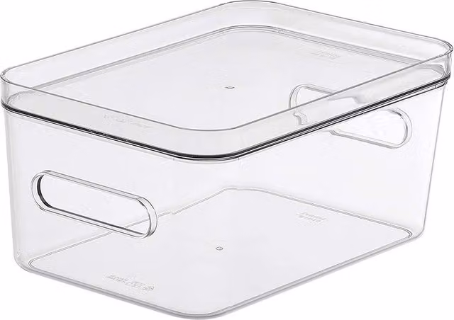 SmartStore BPA Free Medium Transparent Stackable Storage Bin Container with Compact Clear Lid