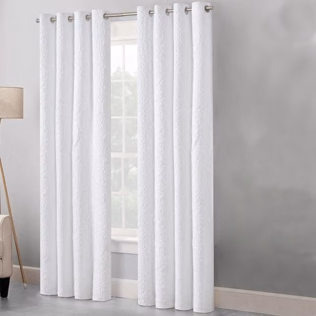 Velosso Modern White Fabric Panel Curtain Pair with Rod Pocket, Width: 90 cm