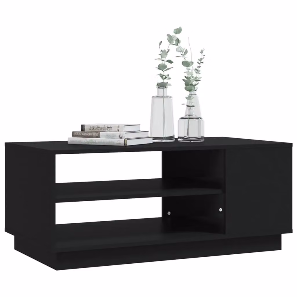 Berkfield Home Modern Black Rectangular Coffee Table, W/D/H: 102 x 55 x 43 cm – 3