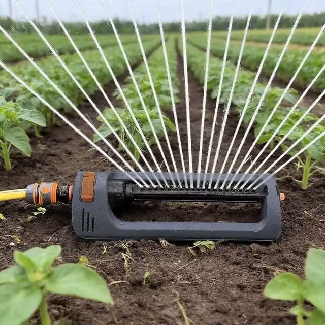 VOGREX Oscillating Lawn Sprinkler and Adjustable Garden Irrigation Sprayer in Dark Grey