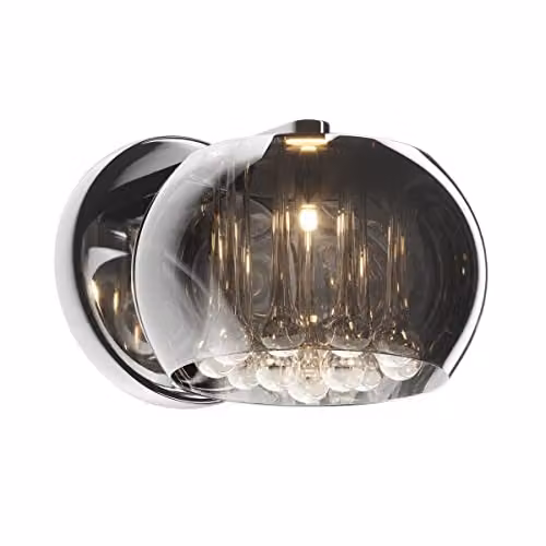 Zumaline Netlighting Crystal Wall Lamp in Chrome and Grey with Transparent Glass, 1 x G9
