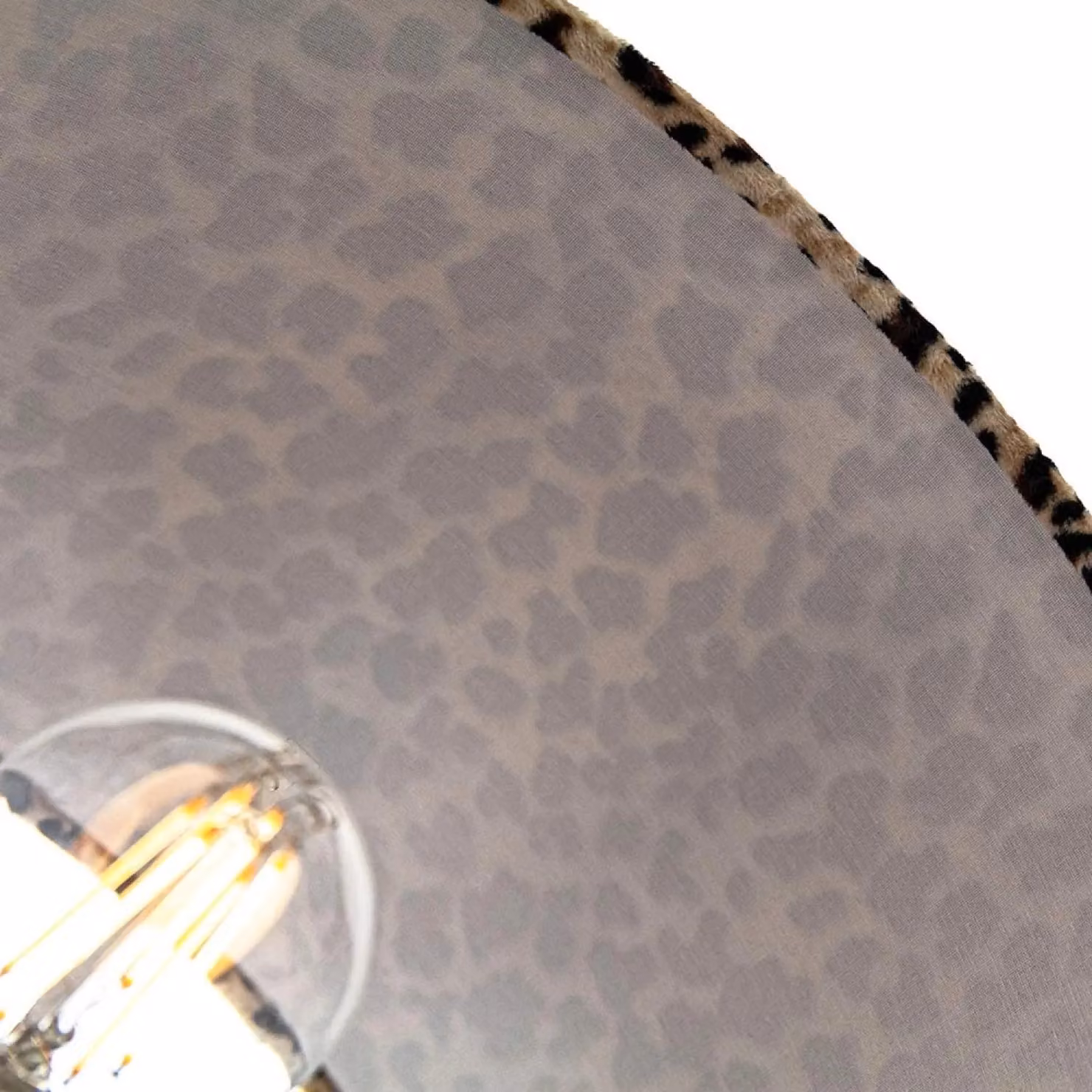 Happy Homewares Leopard Print Velvet Table or Pendant Lamp Shade in Black, Diameter: 30.48 cm – 4
