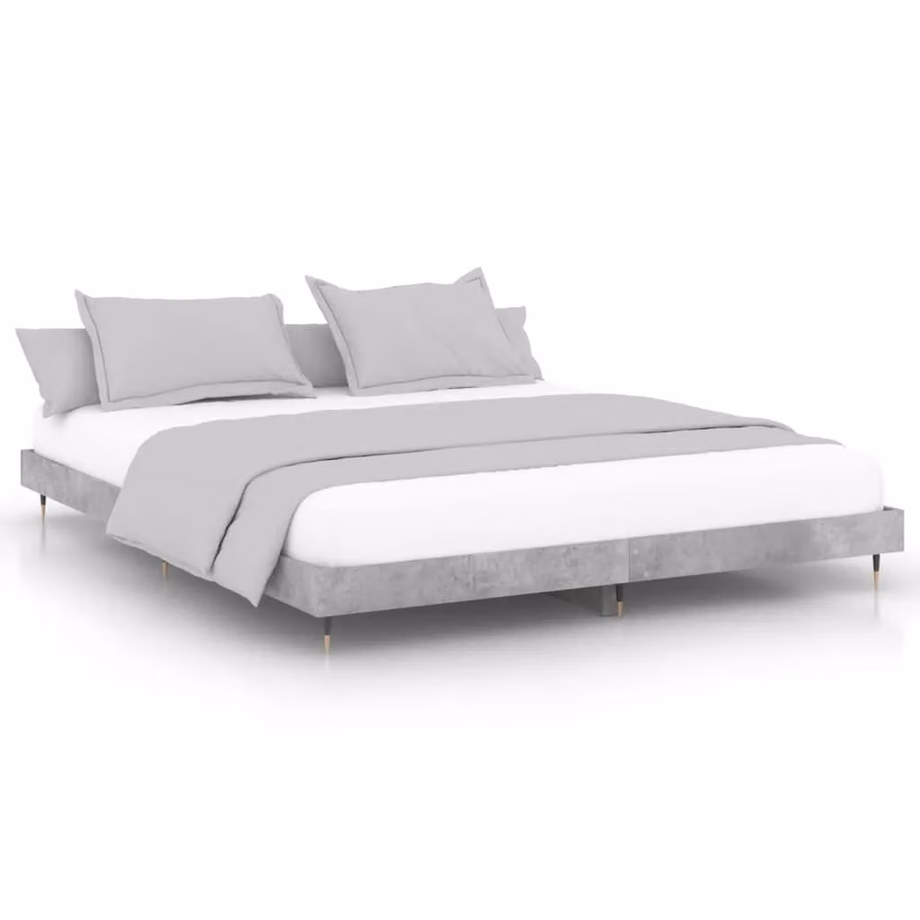 Berkfield Home Small Double Bed Frame in Concrete Grey, W/D/H: 120 x 200 cm – 2