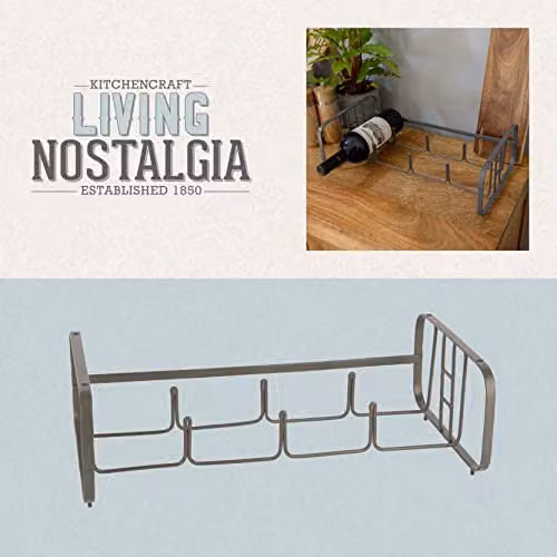KitchenCraft Living Nostalgia Stackable Metal Wire Bottle Rack in Grey, W/D/H: 22.5 x 44.5 x 13.5 cm – 2