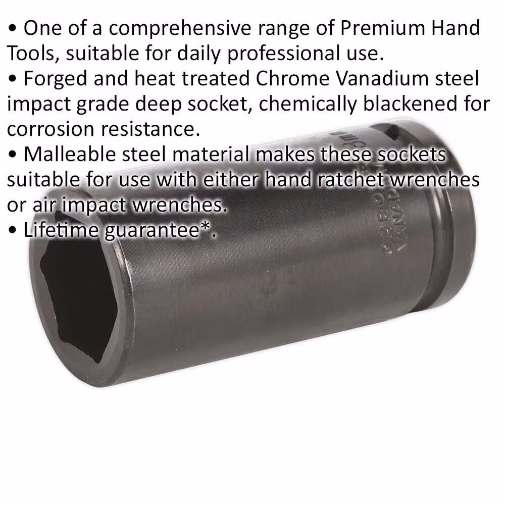 Loops 28mm Forged Deep Impact Socket 3/4 inch Sq Drive in Black Chrome Vanadium Steel – 2