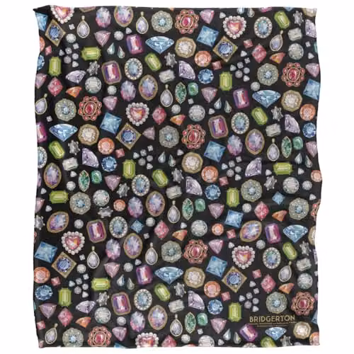 Netflix Bridgerton Crown Jewels Silky Touch Soft Fleece Throw Blanket, Multicolour, W: 152 cm, D: 127 cm – 5