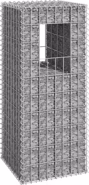 Berkfield Home Silver Iron Gabion Basket Post, W/D/H: 40 x 40 x 100 cm