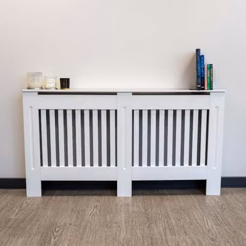 AIRWAVE Pre-Cut Radiator Cover, White, Large, W/D/H: 152.0 x 81.5 x 19.0 cm – 2