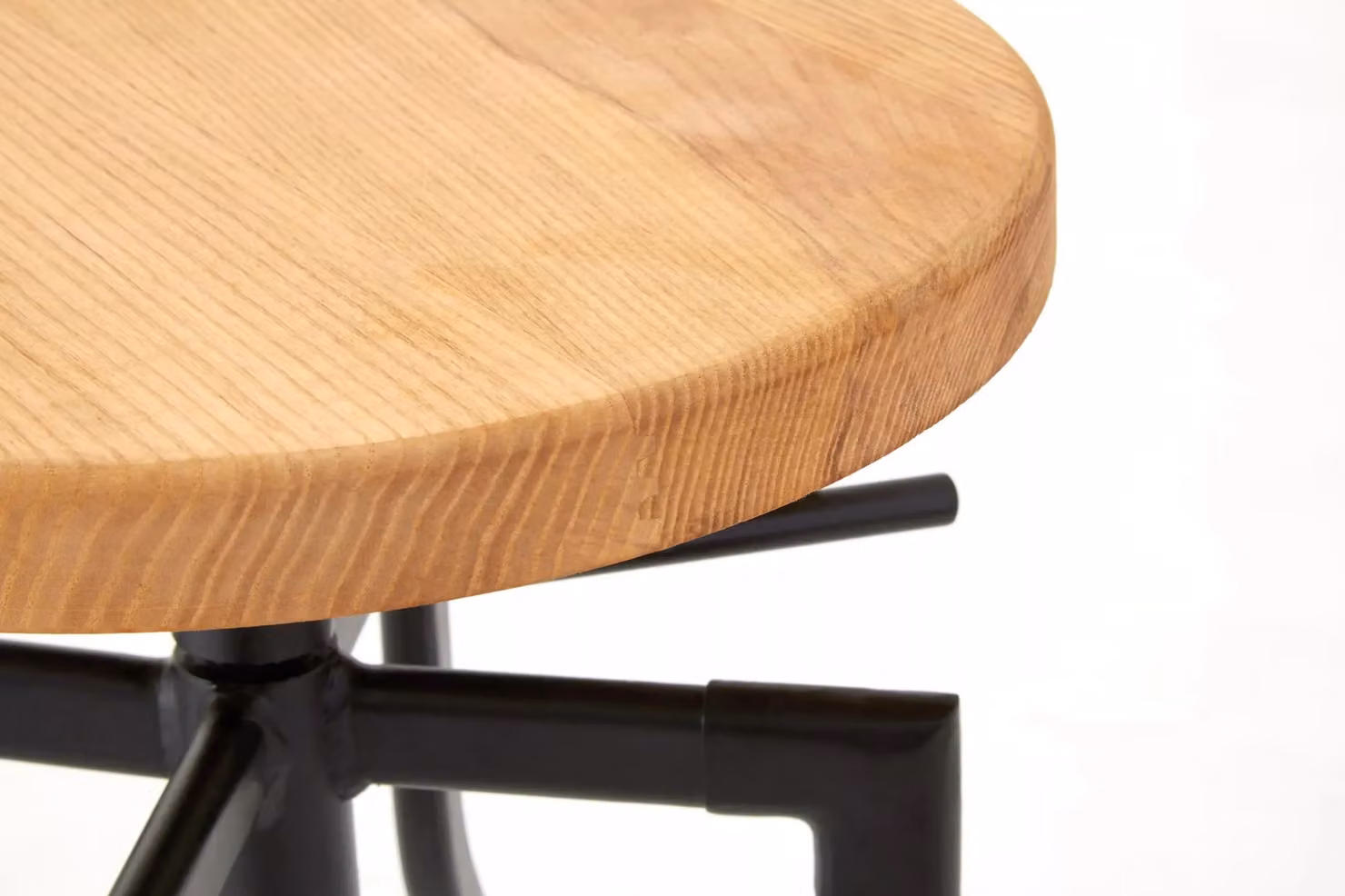 Orsina Industrial Ash Wood and Metal Bar Stool in Black – 5