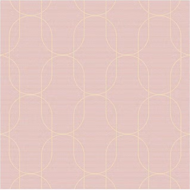 Superfresco Eternity Geometric Pink and Gold Metallic Wallpaper, Width: 52 cm