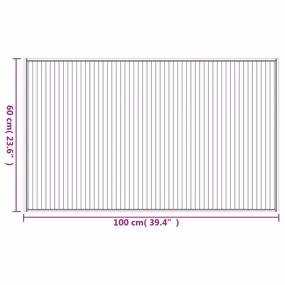 Berkfield Home Rectangular Bamboo Rug in Dark Brown, W: 100 cm, D: 60 cm – 5