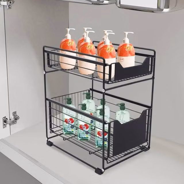 EONLION Black Kitchen Sink Storage Shelf – 1