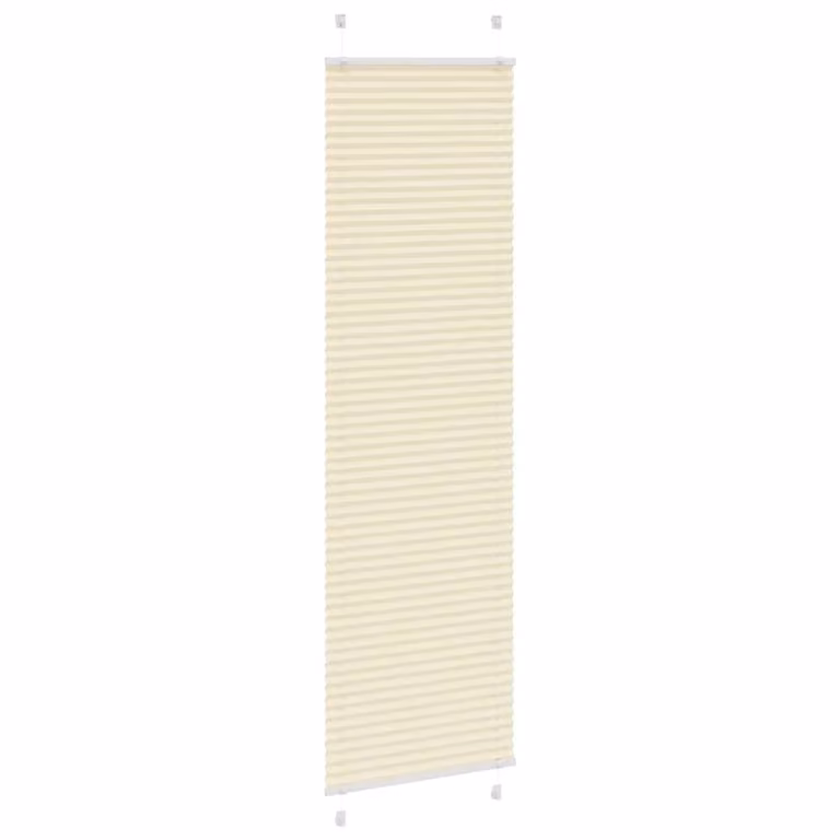 Berkfield Home Single Pleat Corded Blind in Cream Beige Polyester, W: 60 cm, H: 200 cm