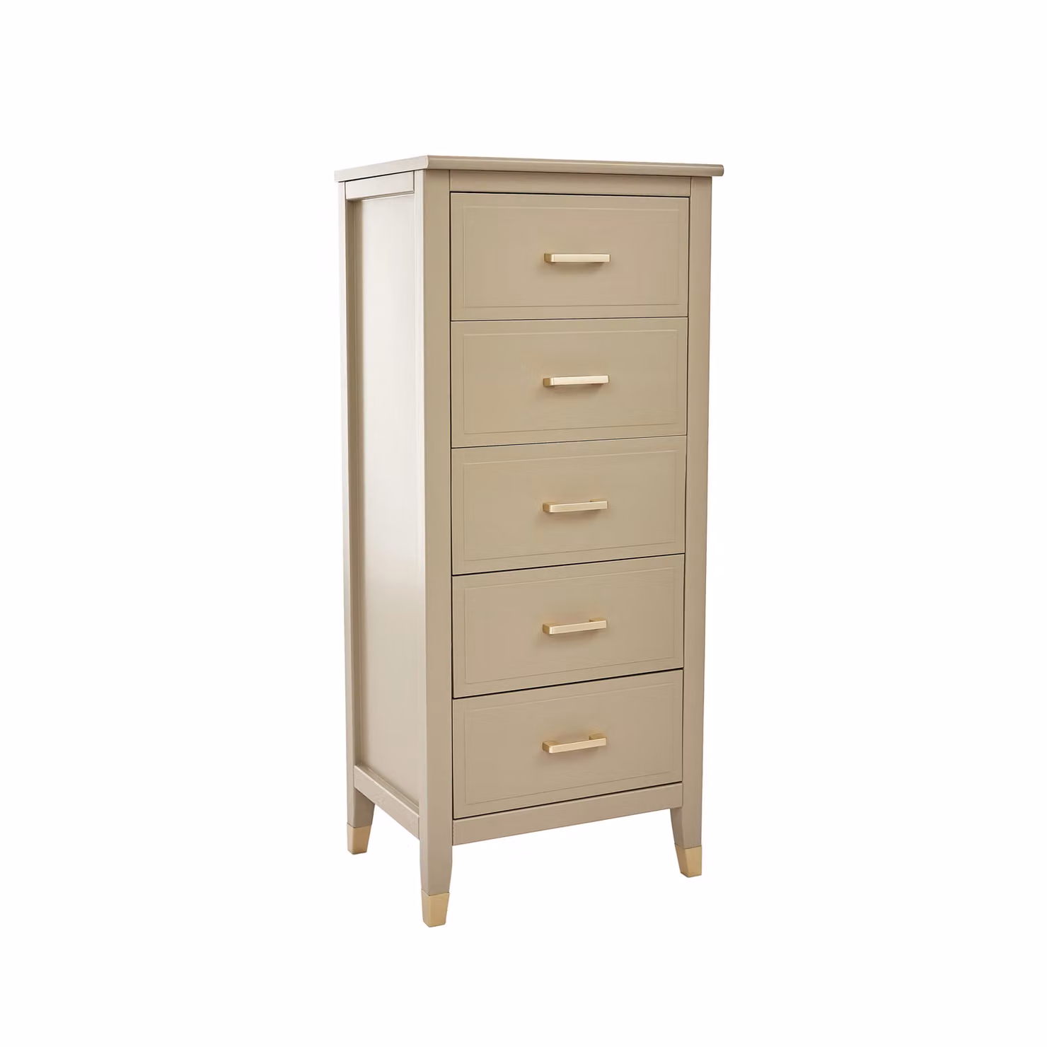 Cabinet Bits Palazzi 5 Drawer Narrow Chest of Drawers in Beige Matt Metal – 2