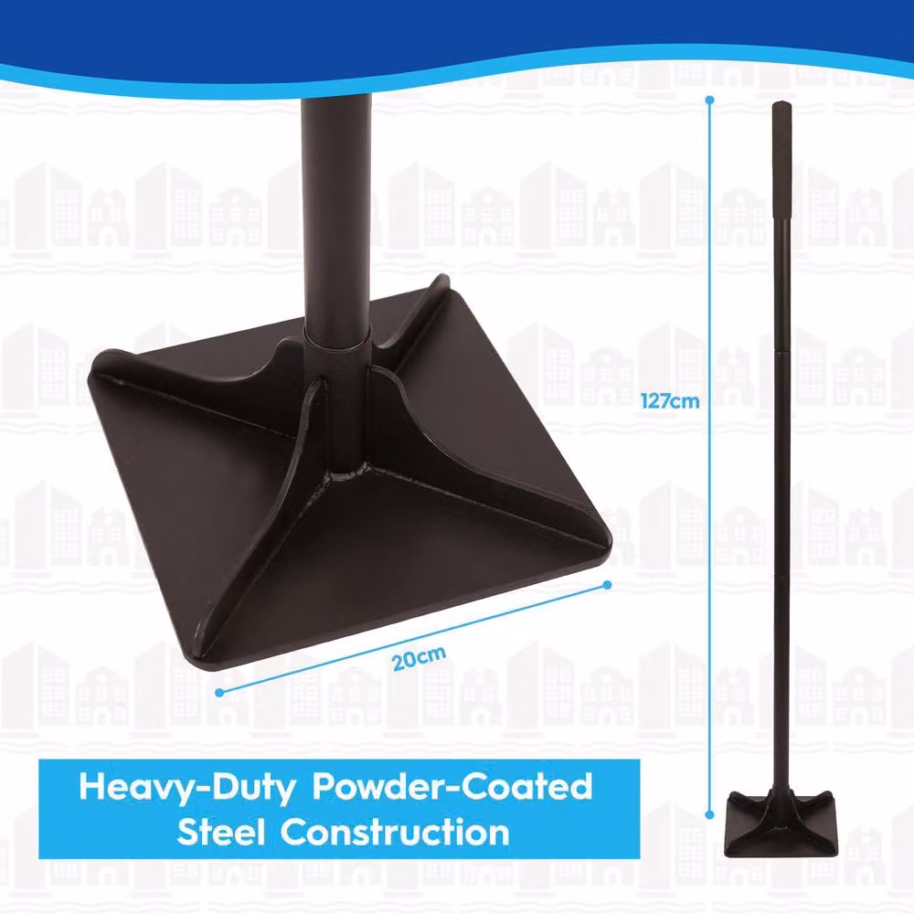 Harbour Housewares Manual Steel Iron Ground Tamper with 1.22m Handle in Black – 4