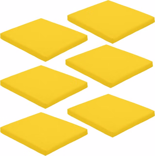Gardenista Yellow Weatherproof Square Outdoor Garden Chair Cushion Set of 6