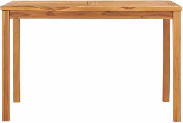 Berkfield Home Brown Solid Teak Wood Garden Dining Table W/D/H: 120 x 70 x 77 cm – 1