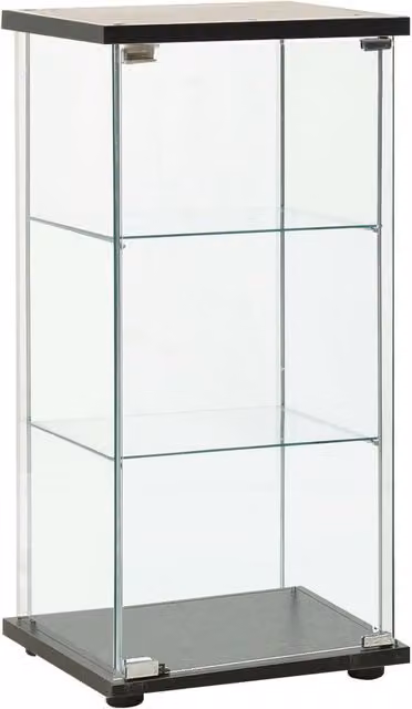 Berkfield Home Modern Black Freestanding Storage Cabinet with Glass Doors and Internal Shelves