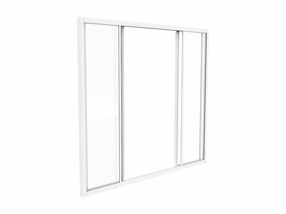Vente-unique Ravena Sliding Industrial Glass Partition, White, W: 120 cm, H: 105 cm – 2