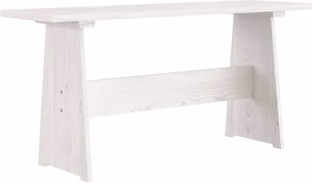 Berkfield Home White Solid Pinewood Dining Table and Bench Set