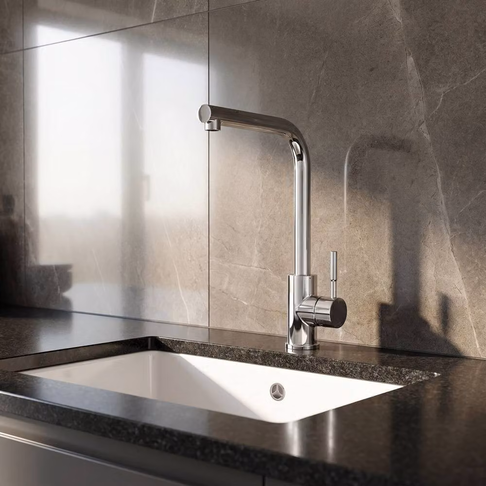 Balterley L-Neck Kitchen Sink Mixer Tap, Chrome Finish in Silver – 2