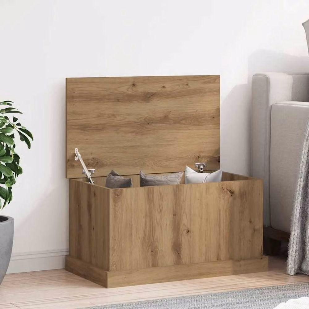 Berkfield Home Artisan Oak Storage Box in Brown, W/D/H: 70 x 40 x 38 cm – 2