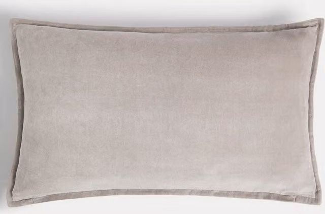M&S Grey Pure Cotton Velvet Bolster Cushion