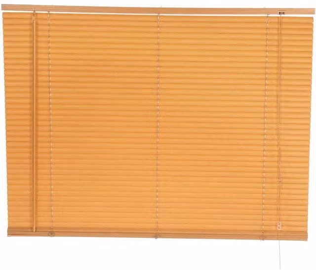 Oypla PVC Teak Wood Effect Venetian Window Blinds in Brown, W: 120 cm x H: 150 cm – 1