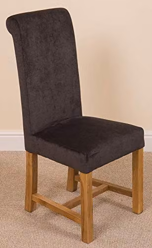 Oak Furniture King Dakota Solid Oak 4 Seater Dining Set with Washington Black Fabric Upholstered Chairs, Natural Finish, W: 127 cm, D: 82 cm – 5