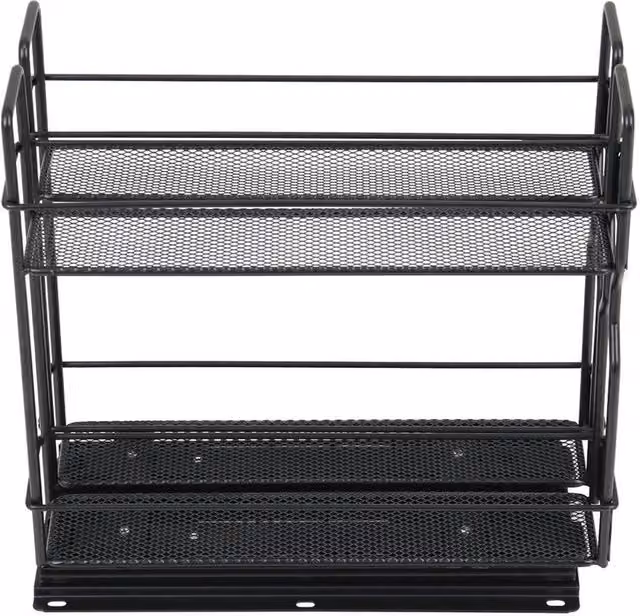 Kelvenix Black 2 Tier Metal Pull Out Spice Rack