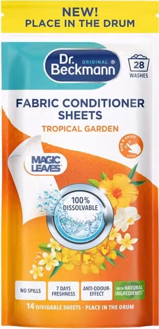 Dr. Beckmann Fabric Conditioner Sheets, Tropical Garden, 14 Sheets